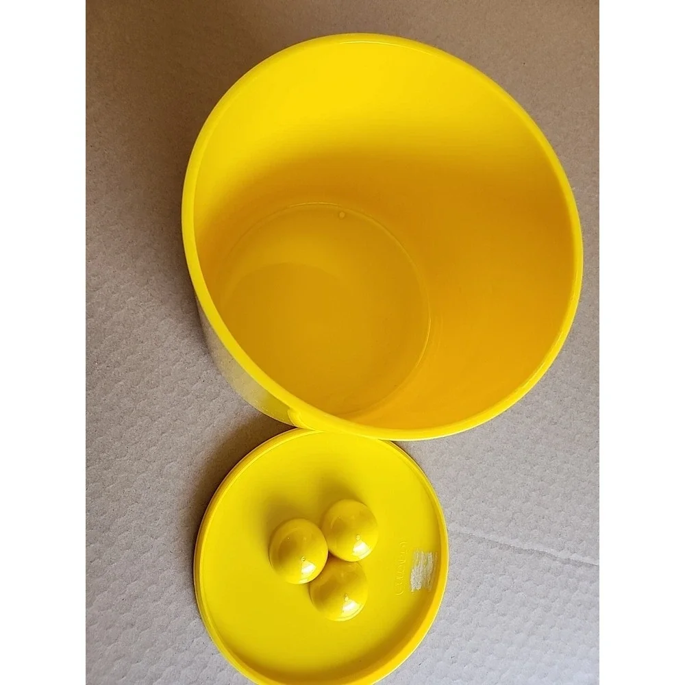 Vintage 1970's Habitat Crayonne Plastic‎ Ice Bucket Storage Container Yellow